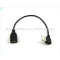 20cm USB 2.0 A Male Right Angle To USB Female Extension Cable M/F Data Cord PC Right Angle Usb Adapter